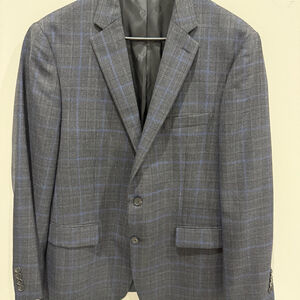 Ralph Lauren Black Label Blazer Gray Blue Plaid 44r